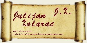 Julijan Kolarac vizit kartica